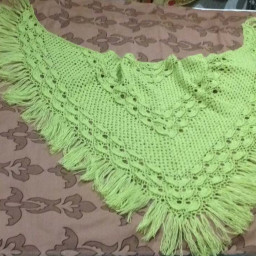 Шаль "Салатовая бахрома"