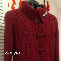 Пальто Сангрия с рукавами реглан от Shayta.Авторская работа.