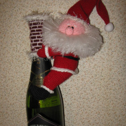 санта на бутылку шампанского