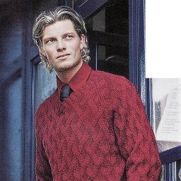 Пуловер мужской с У-образной горловиной и регланом