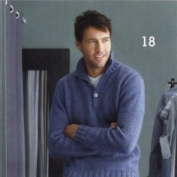 Мужской пуловер с воротником поло