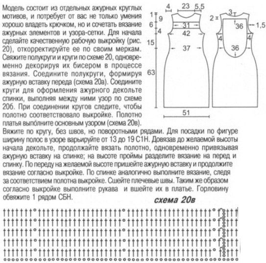 Платье крючком из Журнала Мод