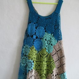 Сарафан крючком из мотивов