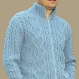 Элегантный мужской жакет на молнии с высоким воротником.