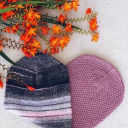 Двойная шапочка спицами.