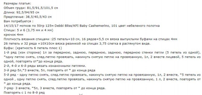 Синее платье спицами. Синее платье спицами.