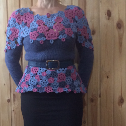 Жакет с баской " Весеннее настроение"