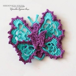 Вяжем крючком украшение"Бабочка"