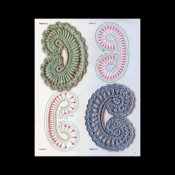 Мотивы крючком со схемами.