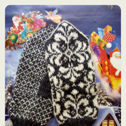 Варежки, жаккард.