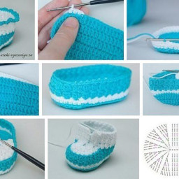 Двухцветные пинеточки крючком