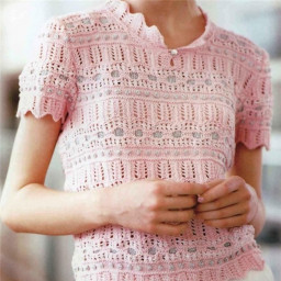 Ажурный пуловер спицами