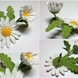 Ромашка, вязаная крючком