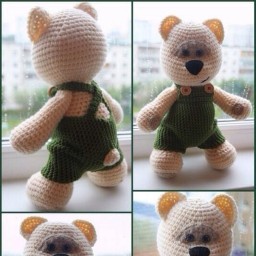 Вязаный мишка крючком