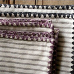 Обвязка ткани крючком