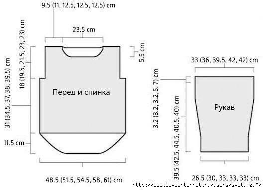 Пуловер спицами