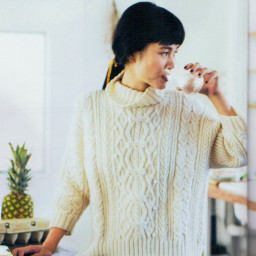 Джемпер оверсайз спицами