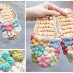 Вязанные тапочки