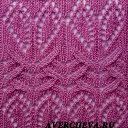 Узор спицами "Пустая клеточка"