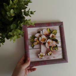 Картина "Яблоневый цвет" в технике папертоль