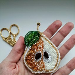 Брошь "Груша" - безо всяких заготовок!