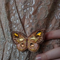 Брошь "Бабочка", вышитая бисером. Полетаем?