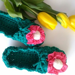 И снова тапочки из трикотажной пряжи! Весна идет!!!