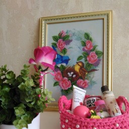 Связалась у меня еще одна корзиночка из трикотажной пряжи!