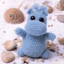 Вяжем голубого бегемотика (амигуруми)