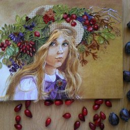 У каждой вышивки своя история...Знакомьтесь, осенняя работа, картина "Агата!