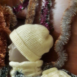 шапка снуд митенки - тепло в  мароз