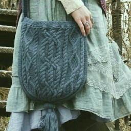 Вязаная сумка в стиле бохо