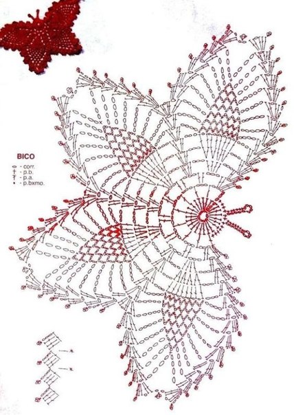 Бабочки крючком