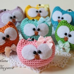 Милые совушки, вязанные крючком