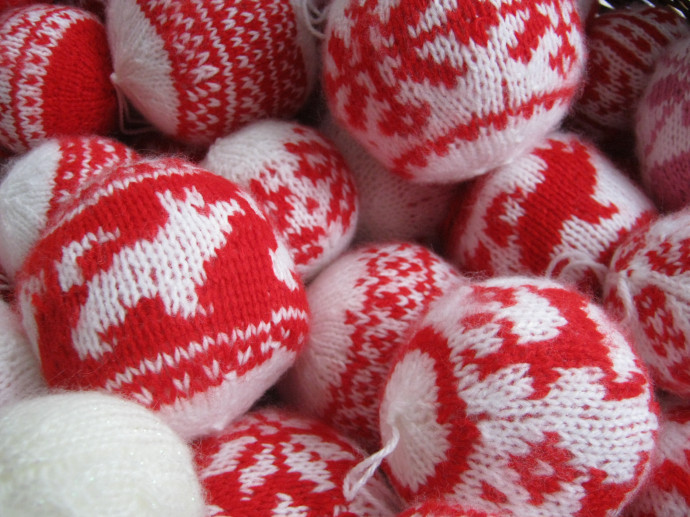 шарики для ёлки с народным колоритом