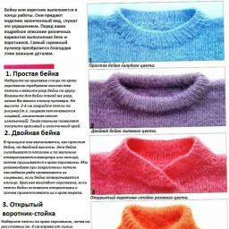 Разные виды вязаных воротников