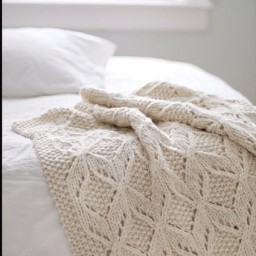 Схема узора спицами для создания красивого и теплого пледа