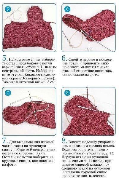 Носочки-тапочки спицами Носочки-тапочки спицами