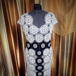 Платье из мотивов.(Работа по мотивам авторского платья Олеси Петровой)