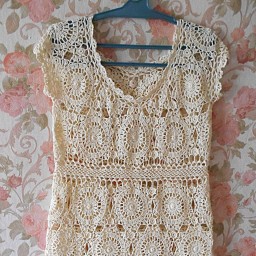 Работа на заказ.Платье круглыми мотивами.