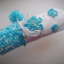 Авторские варежки "Снежинки"