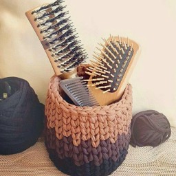 Корзиночка из трикотажной пряжи