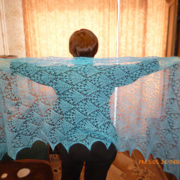 Ажурный палантин Бирюза