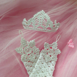 Ажурные митенки и диадема