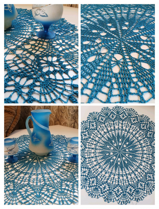 Салфетка крючком из вискозы.