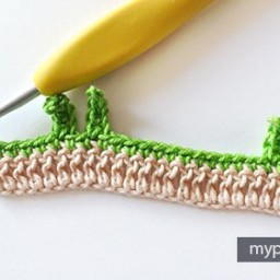 Необычный рисунок крючком "Тюльпанчики"