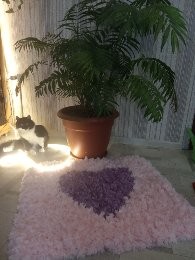 Коврик из пряжи петельками. Коврик из пряжи петельками.