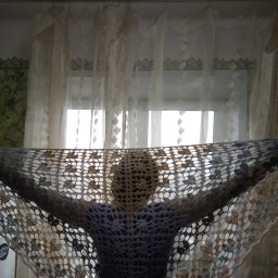 Шаль из Нако ангора люкс колор