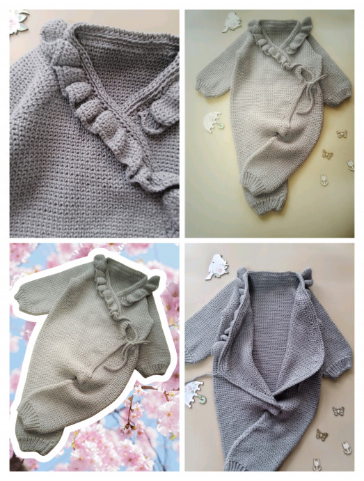 Комбинезон "кимоно". Новая пряжа.