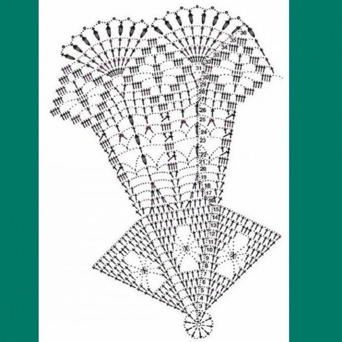 Салфетка крючком из вискозы.